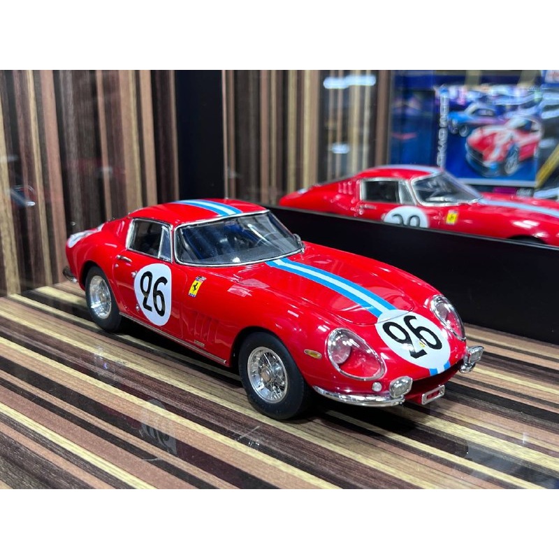 1/18 Diecast Miniature Ferrari 275 GTB/C 24h France 1966 CMC Red Model Car