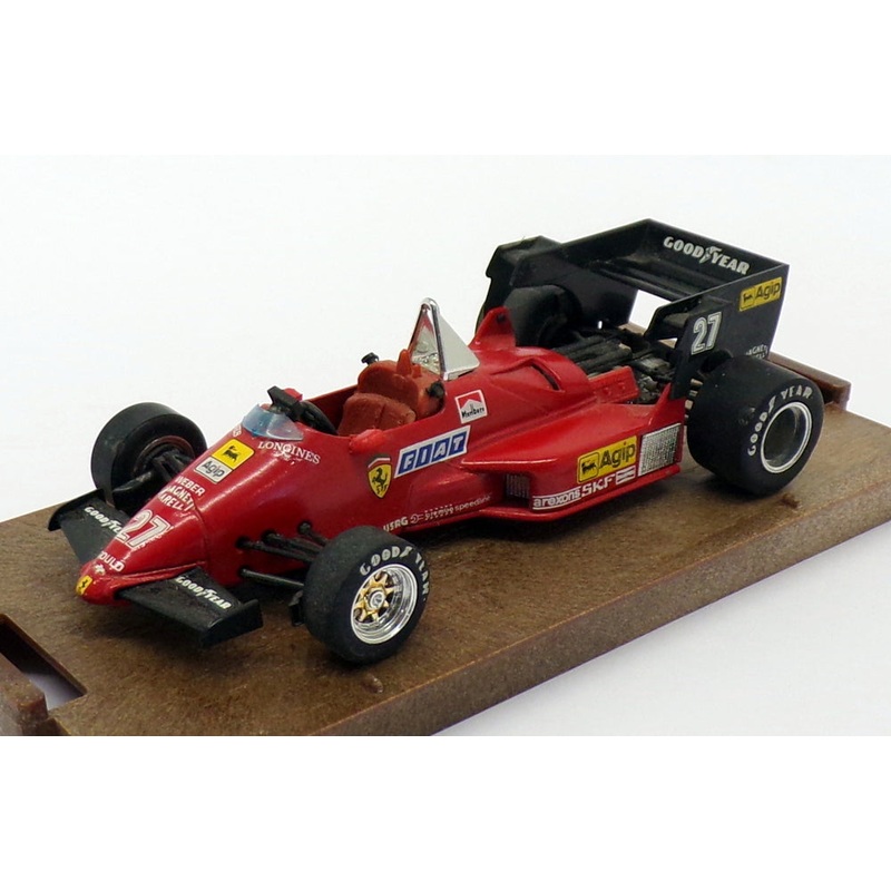 Brumm 1/43 Scale Model Car R142 - 1984 F1 Ferrari 126 C4 - #27 Red