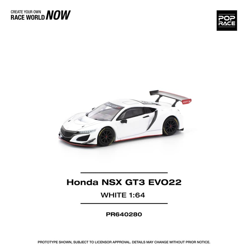 [ETA:  Jan 2026 ] Pop Race 1/64 NSX GT3 Evo22 White with Red Line