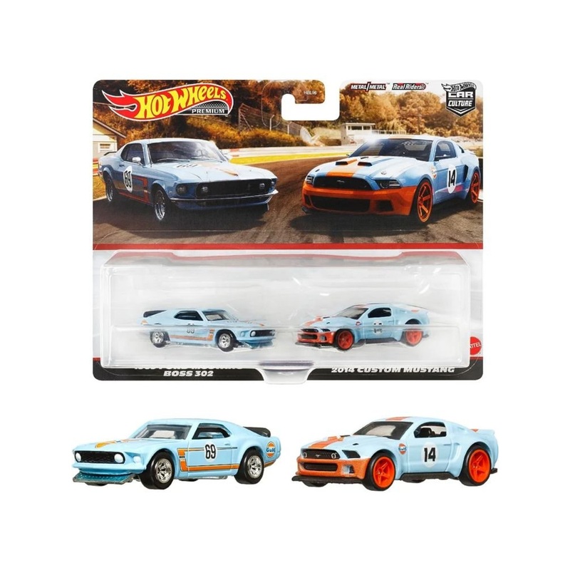 Hotwheels premium Mustang Gulf 2 pack