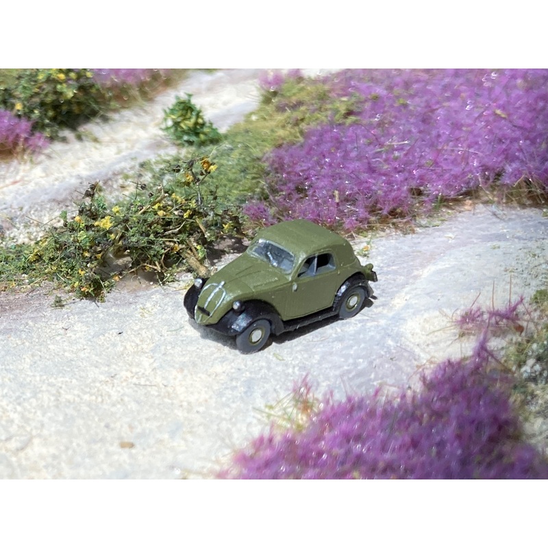 Finished model Fiat 500 Topolino Olive green-Black