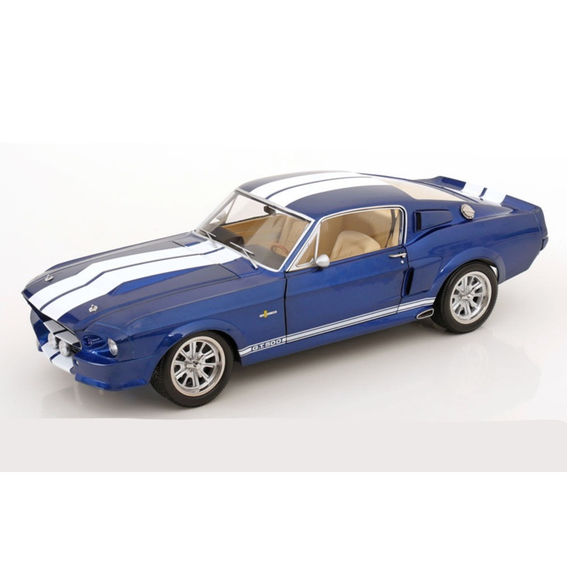 KK Scale 1967 Ford Mustang Shelby GT500 Blue w/ White Stripes 1:12