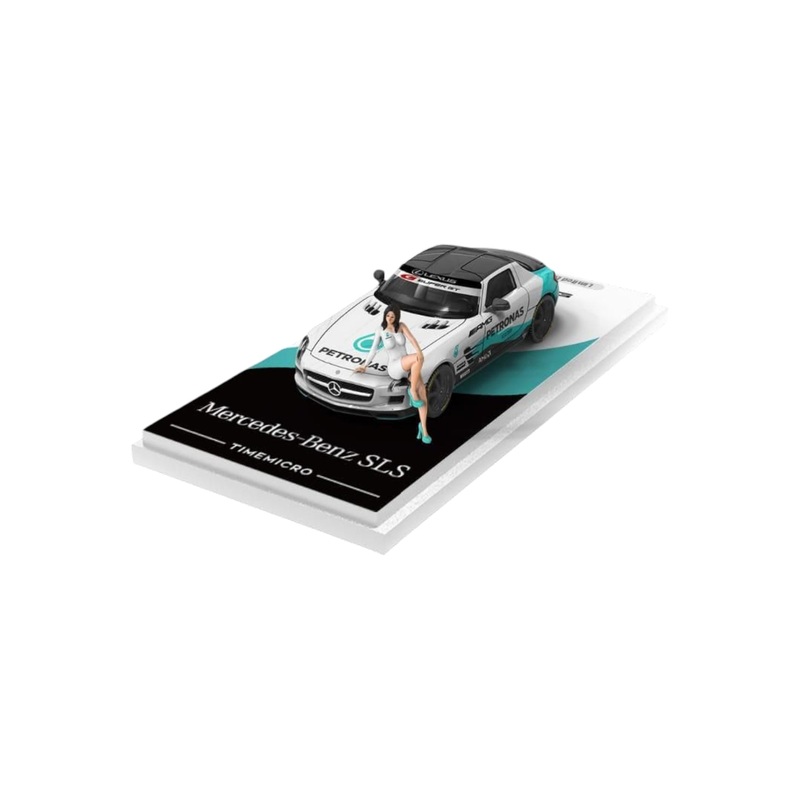 Time Micro Mercedes-Benz SLS 1:64 Scale (With Acrylic Case and Action Figure)