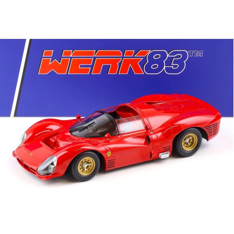 Werk83 1966 Ferrari 330 P3 4.0L V12 Spider Le Mans Plain Body Version Red 1:18