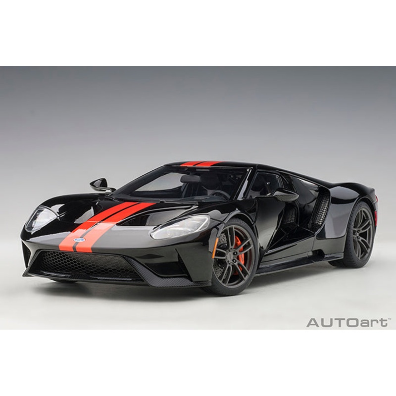 AUTOart 2017 Ford GT Shadow Black w/ Orange Stripes 1:18