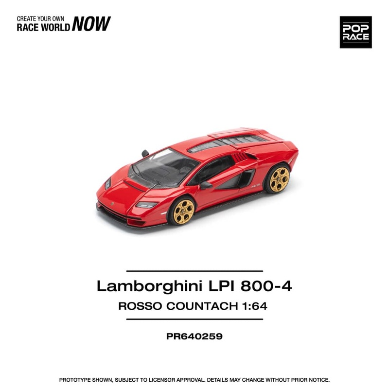 [ETA:  Aug 2025 ] Pop Race 1/64 Countach LPI800-4 Rosso Red