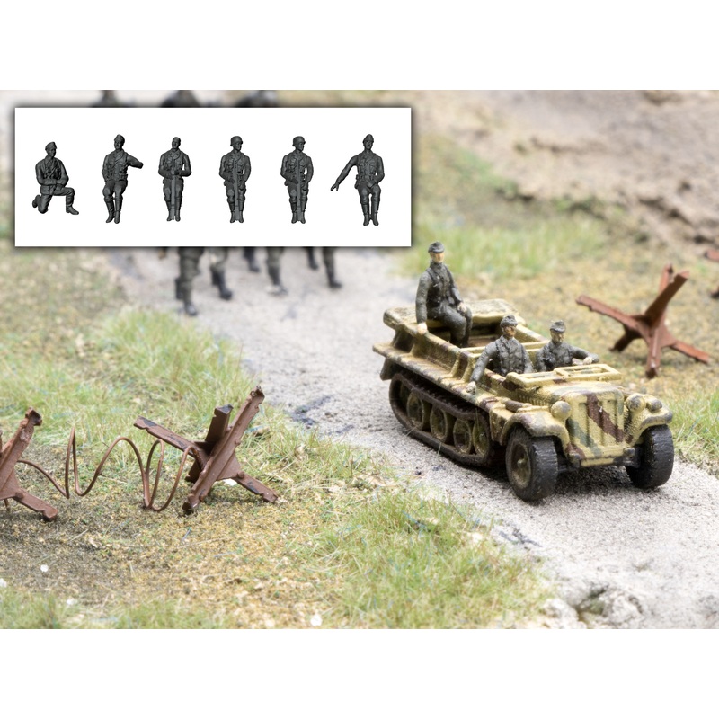 Figures soldiers Wehrmacht sitting 6x 