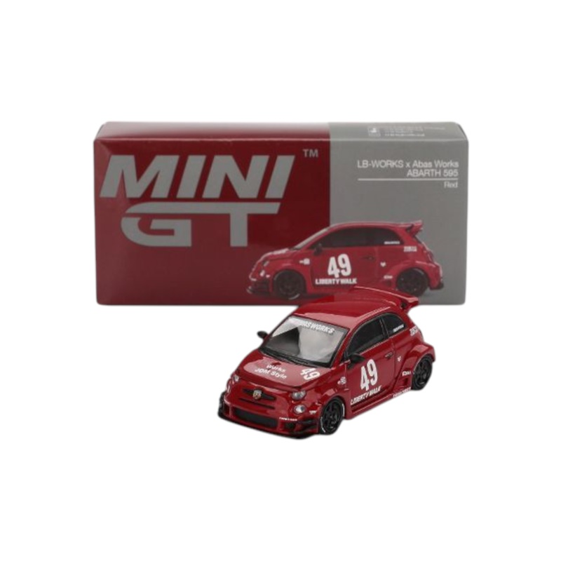 Mini GT LB-Works x Abas Works Abarth 595 (Red) 1:64 Scale