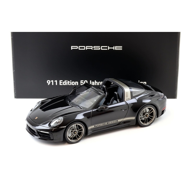Minichamps 2023 Porsche 911 Targa 4 GTS (992) 50 Years Porsche Design Edition Black 1:18