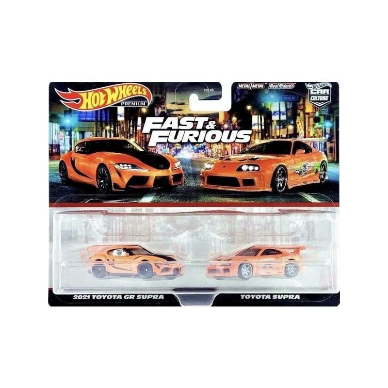 EXCLUSIVE Hotwheels Car Culture Fast & Furious Two pack 2021 Toyota GR Supra & Toyota Supra
