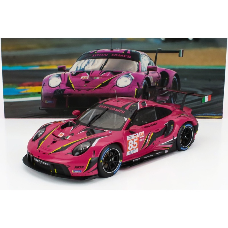 Ixo Porsche 911 991.2 GT3 RSR-19 No.85 Team Iron Dames 24hr Le Mans Fucsia Pink 1:18