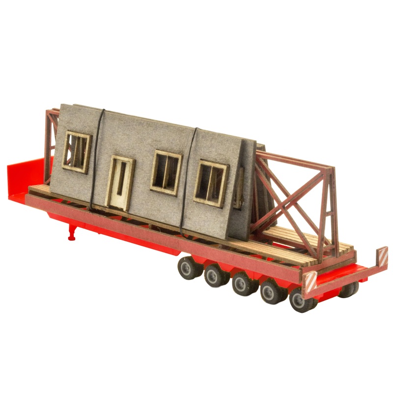 Low loader truck - heavy load transport - facade parts 1 - red