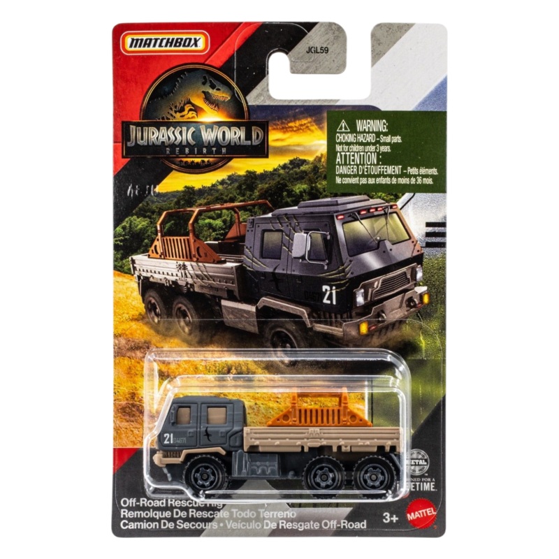 Matchbox Jurassic World Rebirth Off-Road Rescue Rig Imported Mainline Card Art 1:64 Scale