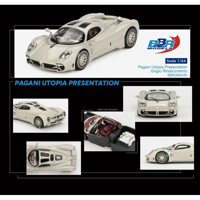 [ETA:  Sep 2025 ] BBR 1/64 Pagani Utopia Presentation Grigio Rinascimento