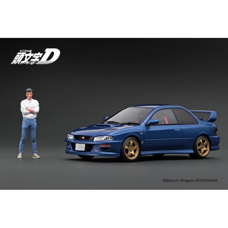 Ignition-Model Initial D Subaru Impreza WRX Type R STi Version V (GC8) Blue 1:18