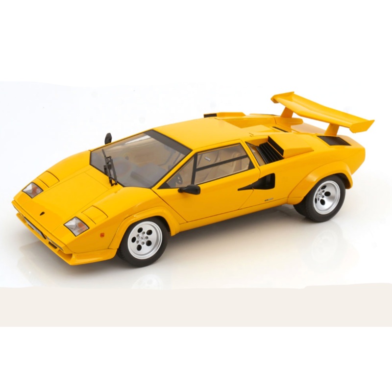 KK Scale 1985 Lamborghini Countach LP 5000S QV Yellow 1:12