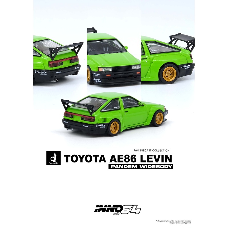 [ETA:  Mar 2025 ] Inno64 1/64 TOYOTA AE86 Levin PANDEM ROCKET BUNNY Green