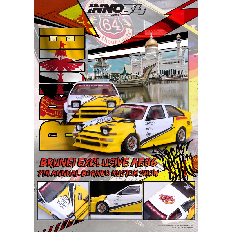 Inno64 1/64 TOYOTA SPRINTER TRUENO AE86 Brunei Diecast Kustom Show 2024