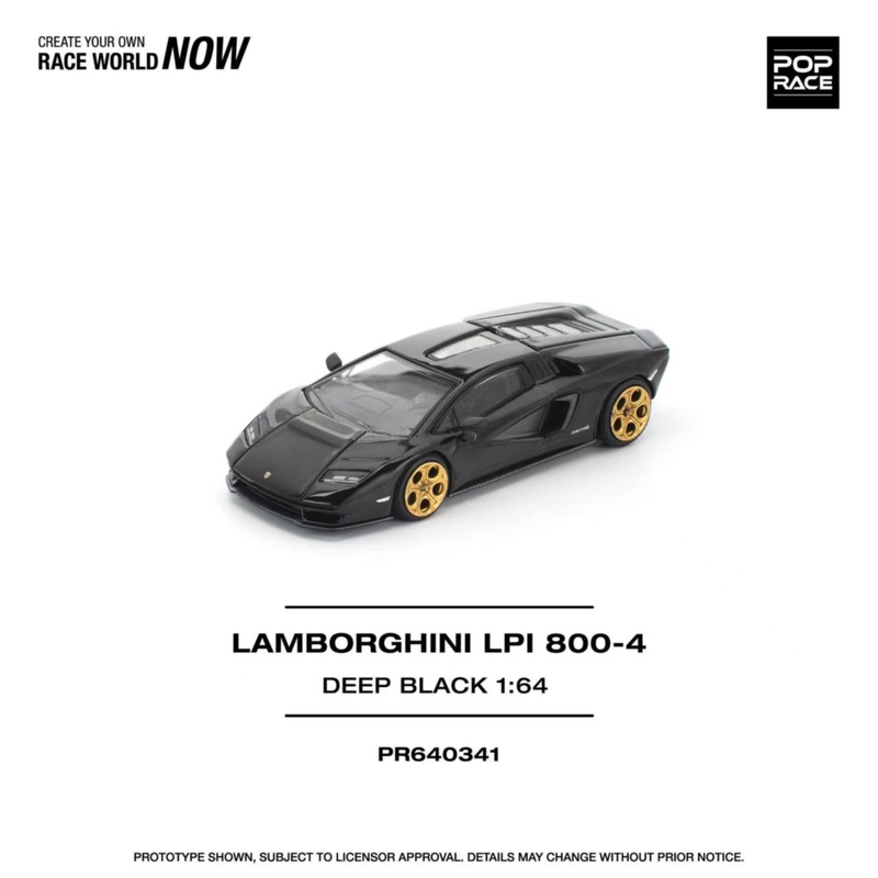[ETA:  May 2026 ] Pop Race 1/64 Countach LPI800-4 Deep Black