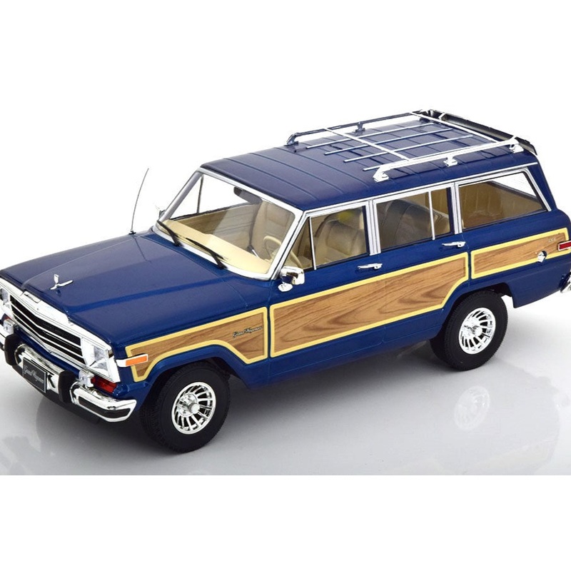 KK Scale 1989 Jeep Wagoneer Blue w/ Wood Grain 1:18