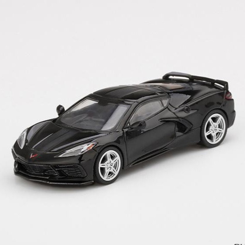 MINI GT 1/64 Chevrolet Corvette Stingray 2020 Black w/ Midnight Gray Stripe ***in clamshell blisters***