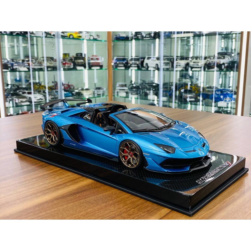 1/18 Resin Model MR Collection Lamborghini Aventador Roadster SVJ Blue 01/01 Limited Edition