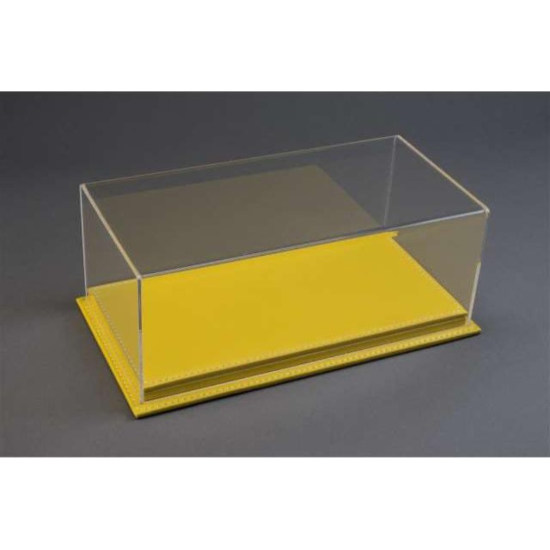 Atlantic Case Mulhouse Premium Acrylic Display Case w/ Yellow Leather Base w/ White Stitching 1:18