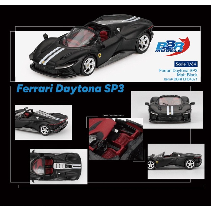 [ETA:  May 2026 ] BBR Models 1/64 Ferrari Daytona SP3 Matt Black