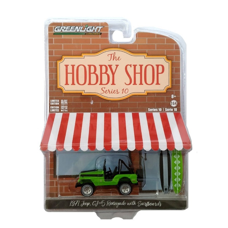 Greenlight The Hobby Shop Series 10 1971 Jeep CJ-5 Renegade with Surfboards