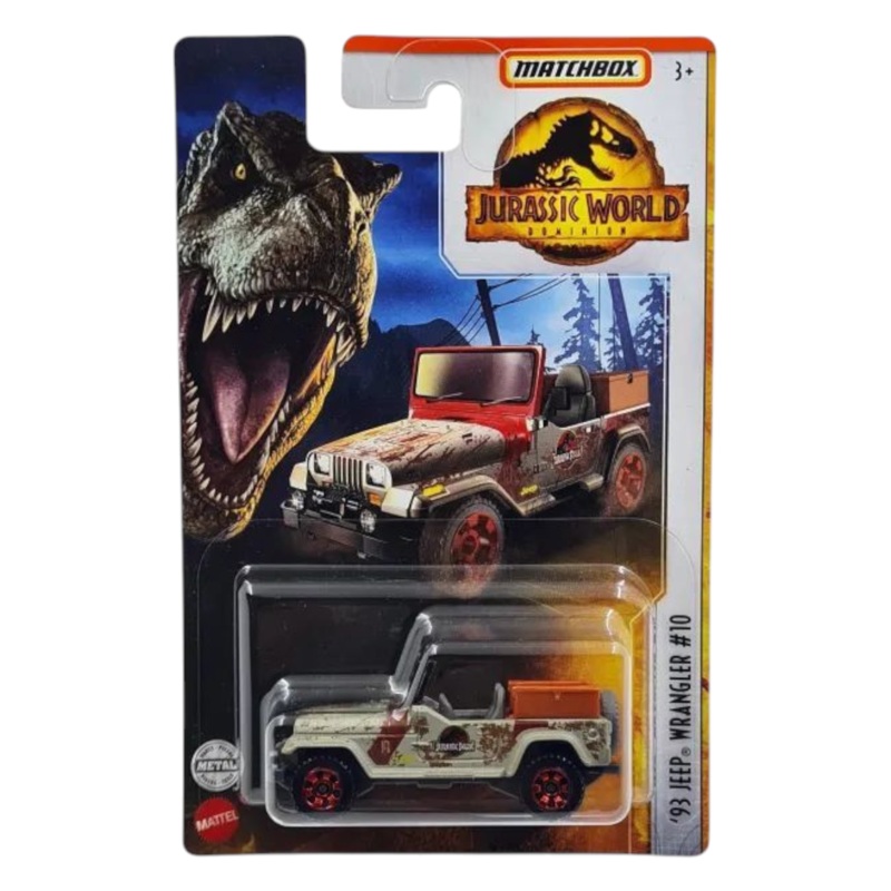 Matchbox Pre-Owned Jurassic World Dominion 93 Jeep Wrangler #10 Mainline 1:64 Scale