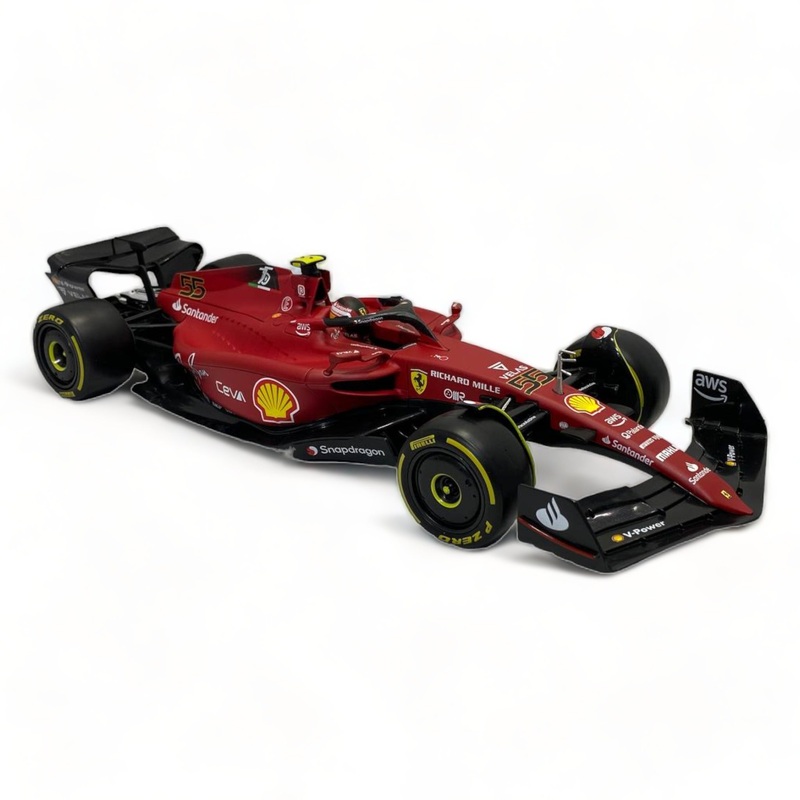 1/18 Diecast Bburago Ferrari F1 -75 C.Sainz Red Scale Model Car