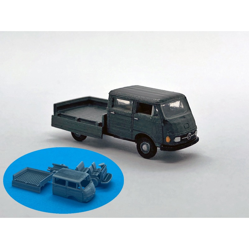 Mercedes-Benz L206D Doka drop side folded down