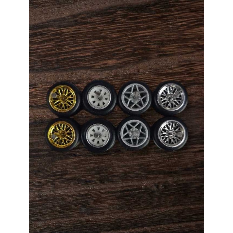 Rubber tires wheels (set 4) 1:64w-7