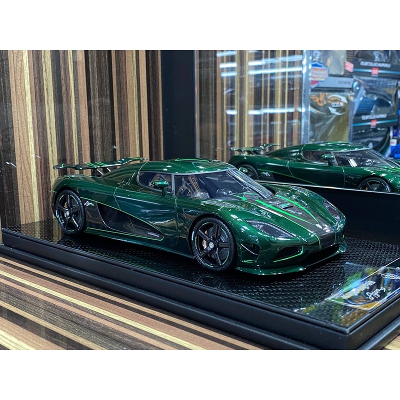 1/18 Diecast Koenigsegg Agera S Fronti Art Green Carbon Miniature Car