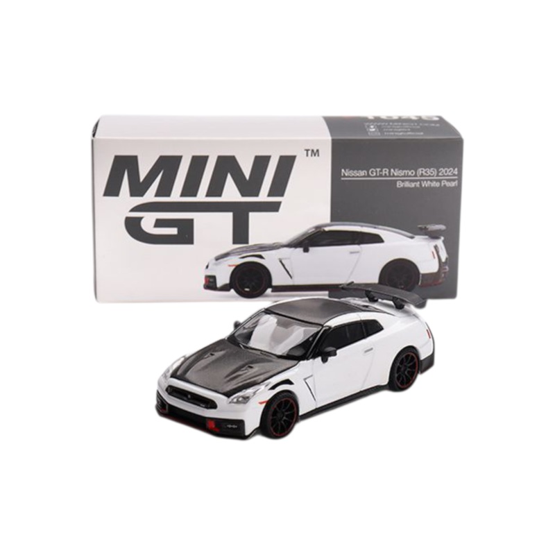 Mini GT Nissan GT-R Nismo R35 2024 (Brilliant White Pearl) Code-1045 1:64 Scale