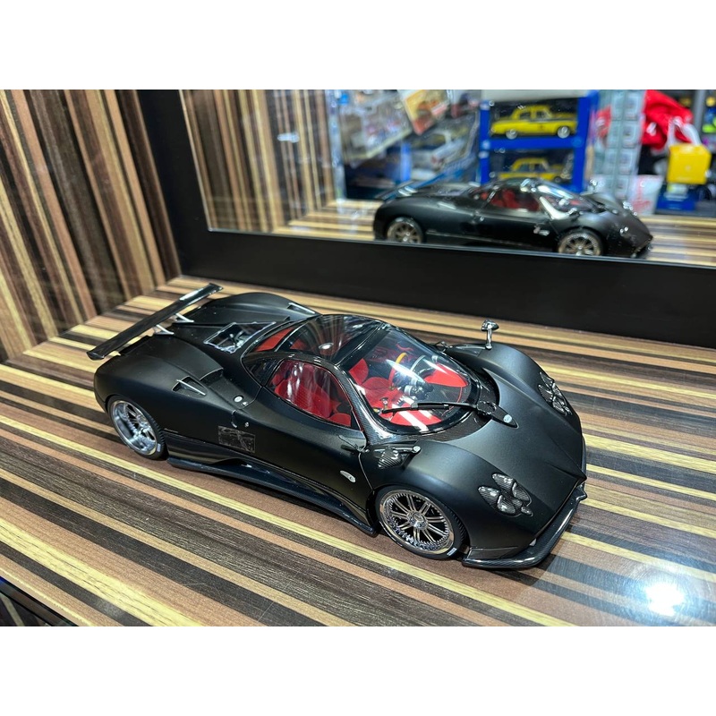 Almost Real Pagani Zonda F - 1/18 Diecast Model, All Opening - Black Matt
