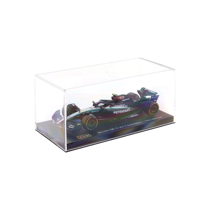 Bburago MERCEDES AMG PETRONAS 2024 Formula 1 (F1) W15 E Performance no 44 Lewis Hamilton 1:43 Scale (With Acrylic Case)
