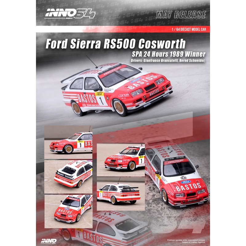 Inno64 1/64 FORD SIERRA RS500 COSWORTH #1 BASTOS SPA 24 HOURS 1989 Winner