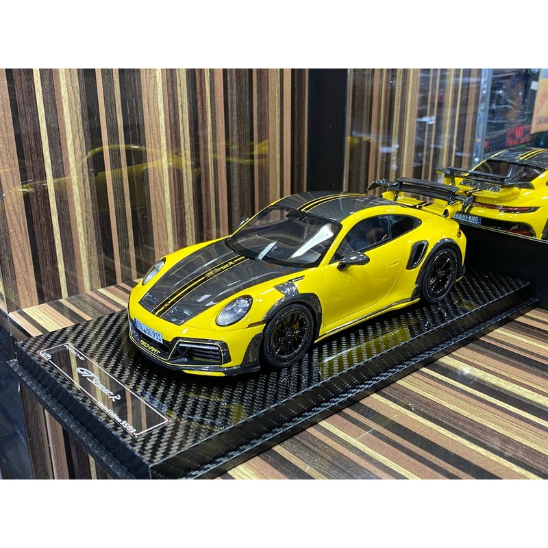 1/18 VIP Models Resin Model - Porsche 992 Turbo S GT Street R TechArt in Vibrant Yellow