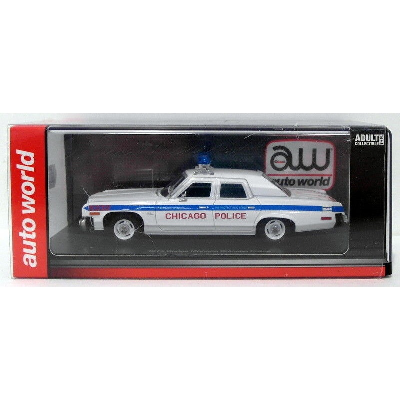 Auto World 1/43 Scale Resin AWR1142 - 1974 Dodge Monaco Chicago Police - White