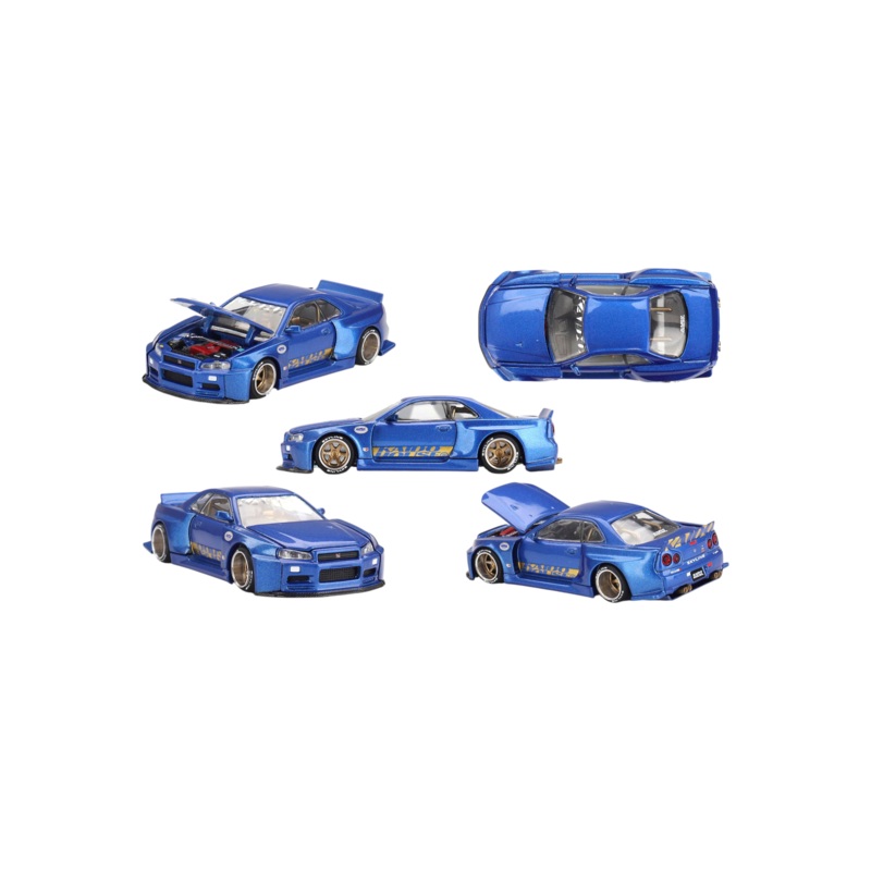 Mini GT Kaido House Nissan Skyline GT-R (R34) Kaido Works (V2 Aero) Shinjuku V2 1:64 Scale