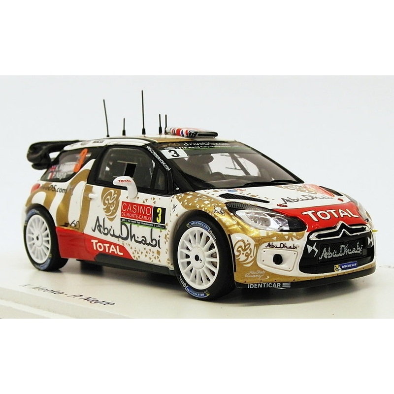 Spark 1/43 Scale S4503 - Citroen DS3 WRC #3 - 10th Abu Dhabi 2015