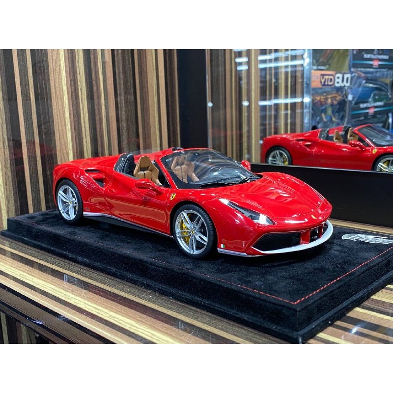 1/18 Diecast Ferrari 488 Spyder Red BBR Scale Model Car