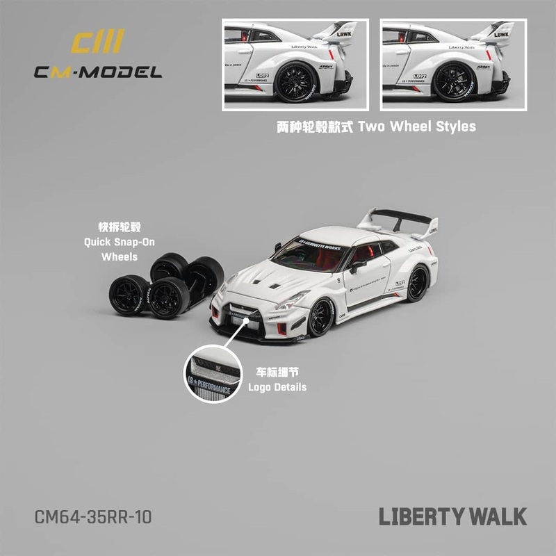 CM Model 1/64 Nissan LBWK GT-R R35, Super Silhouette 35GT-RR 3.0 White