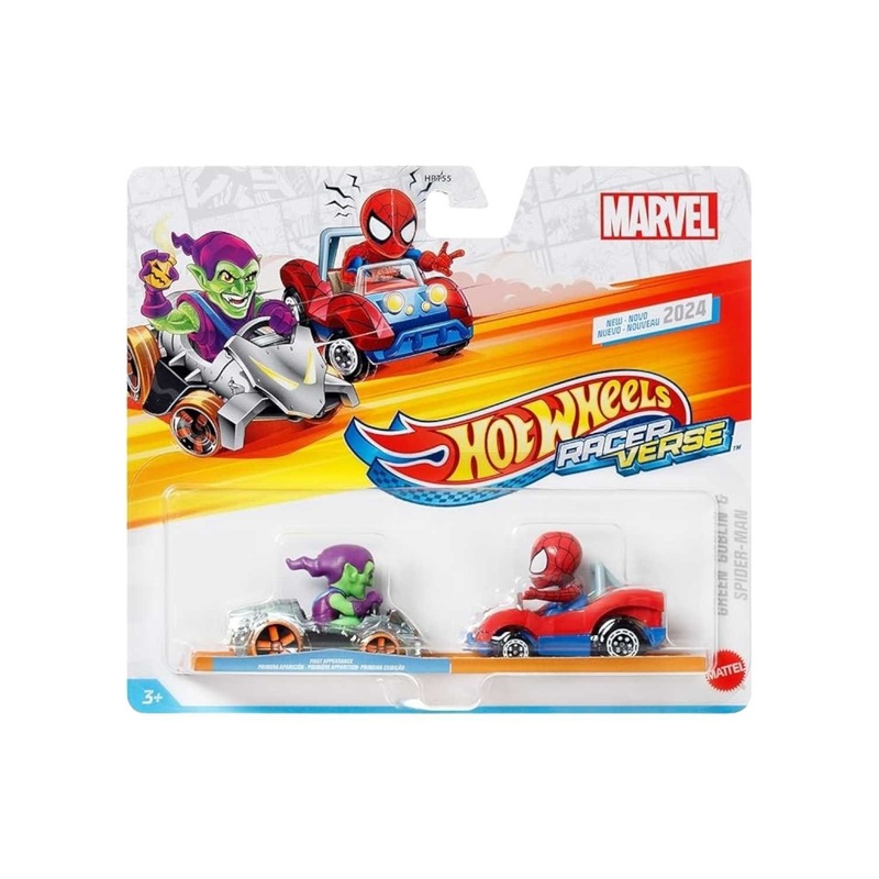 Exclusive Hotwheels Racer Versse Marvel Green Goblin & Spider-Man