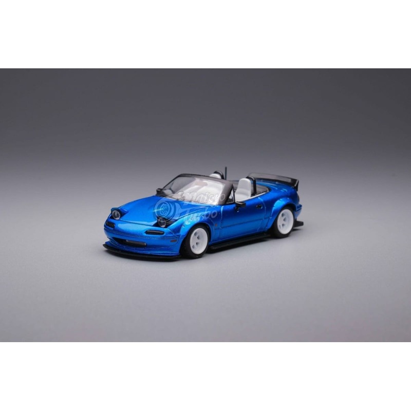 Microturbo 1/64 Pandem Rocket Bunny MX-5 EunosRoadster (NA/Miata)Metallic Blue Color, Retractable-Headlight