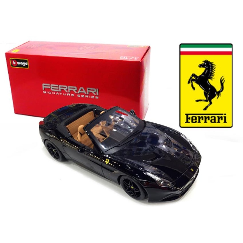 1/18 Diecast Ferrari California T Open Top Black Signature Series Scale Model Car