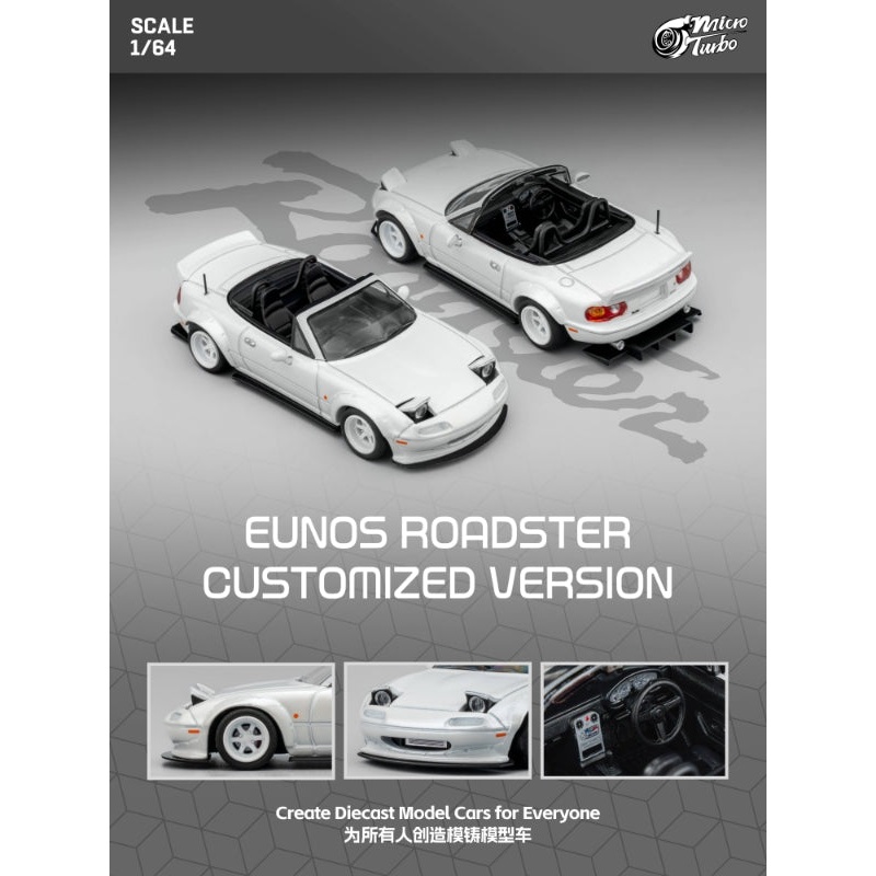 [ETA:  Nov 2025 ] Microturbo 1/64 MX-5 Eunos Roadster Pandem Rocket Bunny - Metallic White