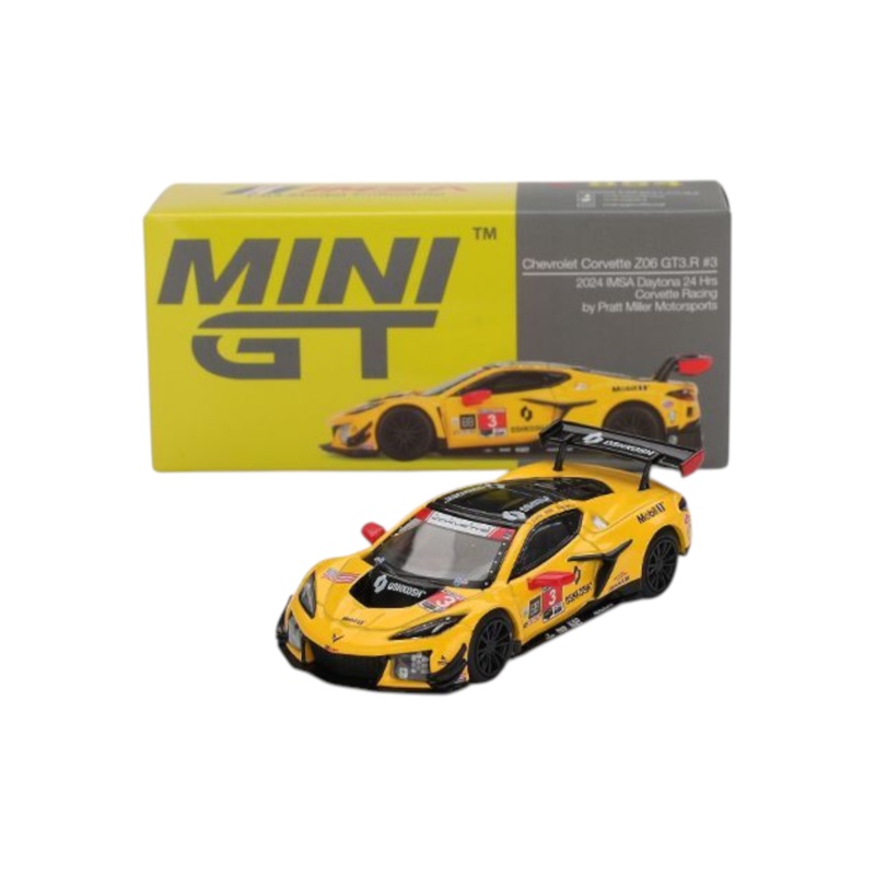 Mini GT Chevrolet Corvette Z06 GT3.R #3 (2024 IMSA Daytona 24 Hrs Corvette Racing by Pratt Miller Motorsports)1:64 Scale