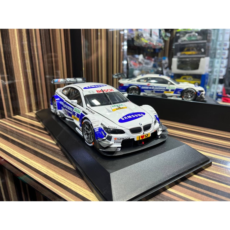 Minichamps BMW M3 DTM - 1/18 Diecast Model, Partially Opening - White Blue